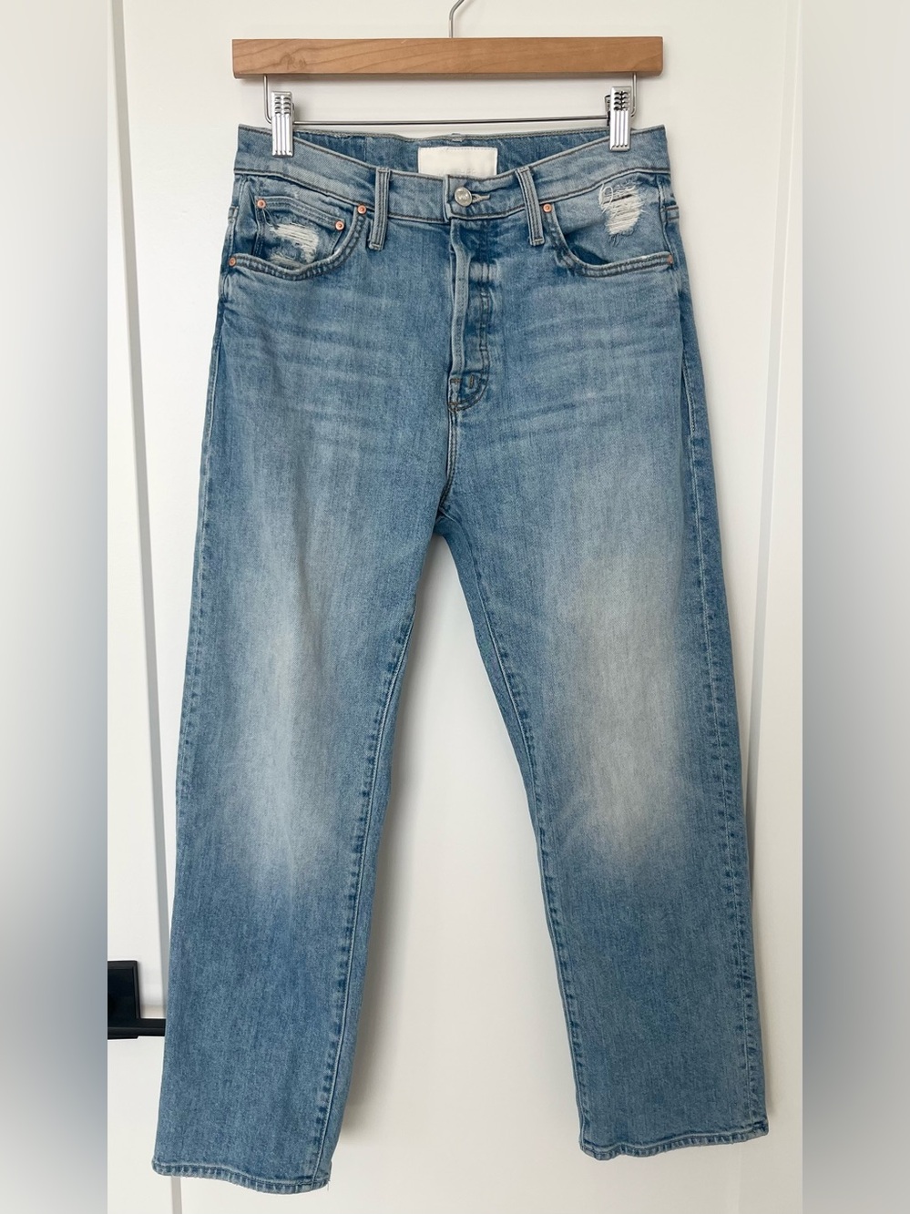 Mother Superior The Ditcher Crop Button Fly Jeans Size 25 Resting Beach Face